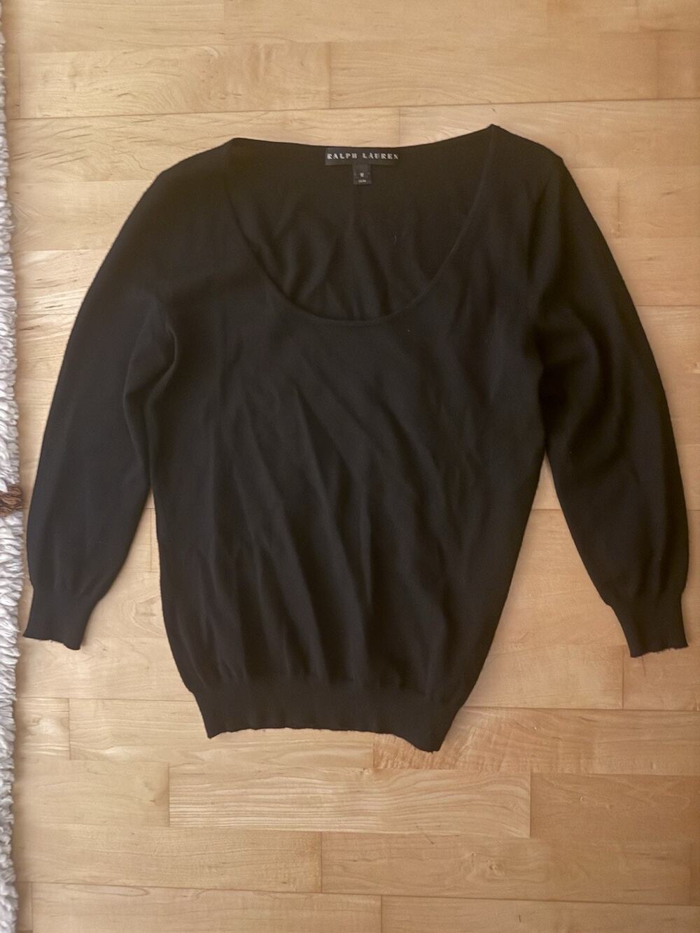 VTG Ralph Lauren Black Label Cashmere Scoop Neck Classic Sweater M